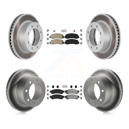 Front Rear Semi-Metallic Pad & Coated Brake Rotor Kit For Ford F-250 Super Duty F-350 4WD KGA-103111