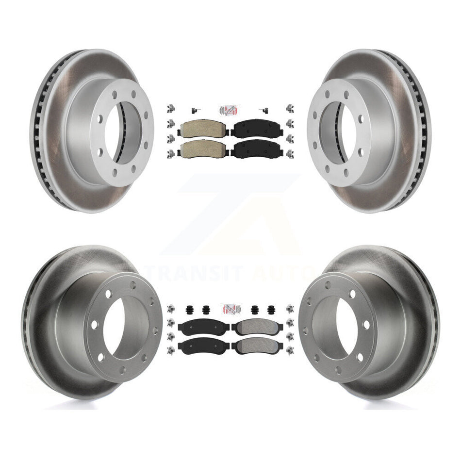 Front Rear Semi-Metallic Pad & Coated Brake Rotor Kit For Ford F-250 Super Duty F-350 4WD KGA-103111