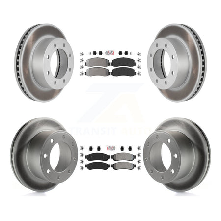 Front Rear Semi-Metallic Pad & Coated Brake Rotor Kit For Ford F-350 Super Duty F-250 4WD KGA-103114