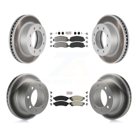 Front Rear Semi-Metallic Pad & Coated Brake Rotor Kit For Ford F-350 Super Duty F-250 4WD KGA-103116
