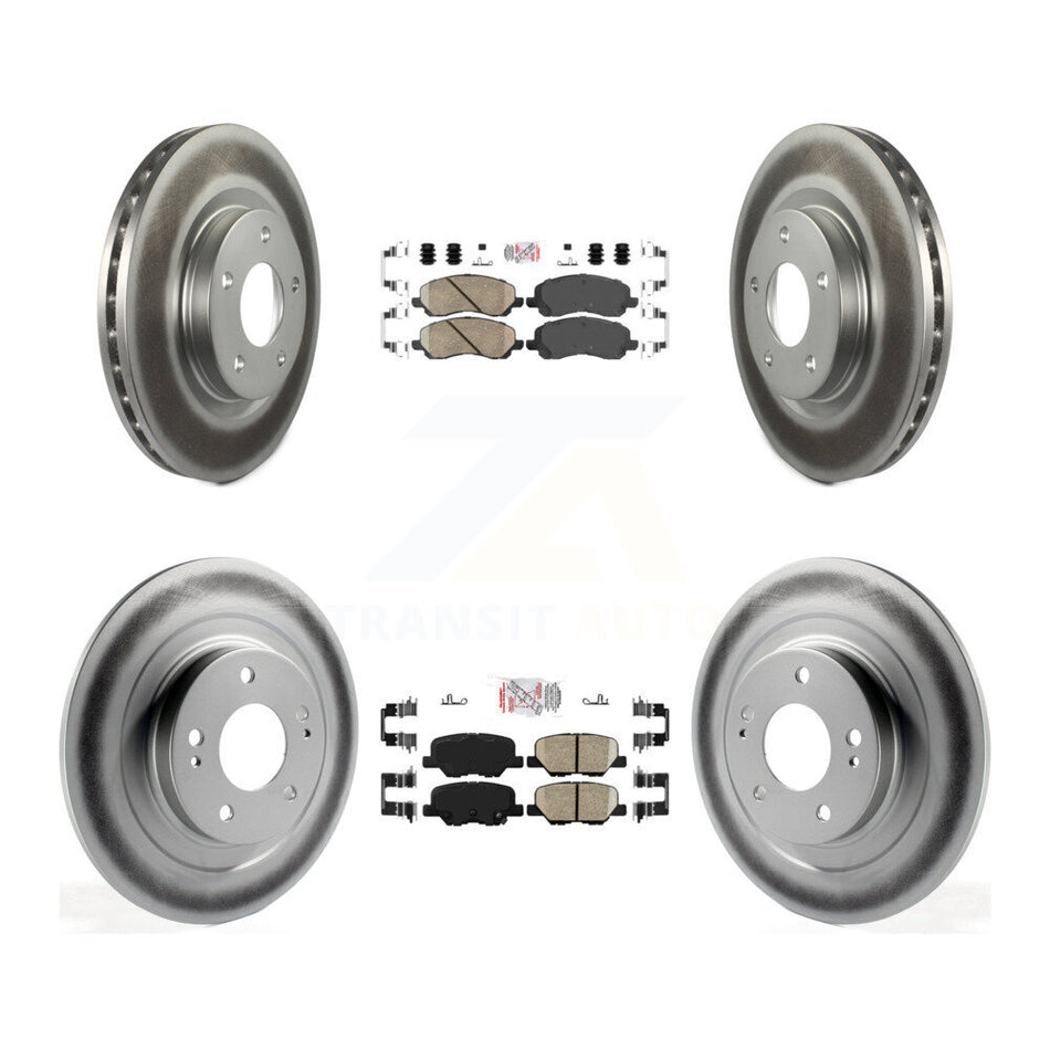 Front Rear Ceramic Pad And Coated Disc Brake Rotor Kit For Mitsubishi RVR Outlander Sport KGA-103127