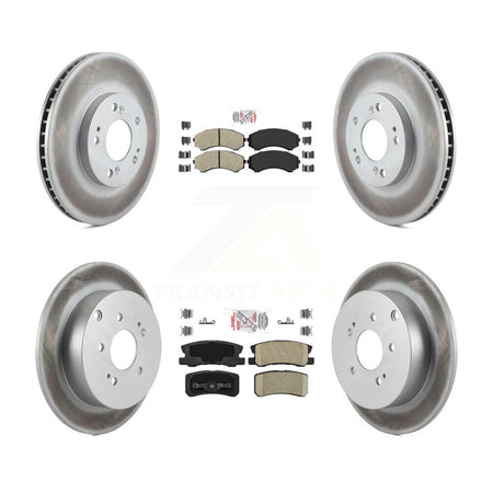 Front Semi-Metallic Rear Ceramic Pad Coated Disc Brake Rotors Kit For Mitsubishi Endeavor KGA-103128
