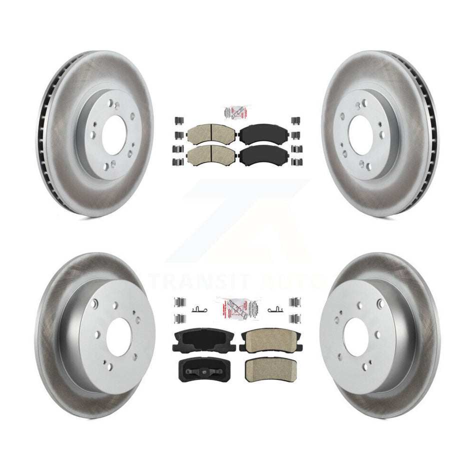 Front Semi-Metallic Rear Ceramic Pad Coated Disc Brake Rotors Kit For Mitsubishi Endeavor KGA-103128
