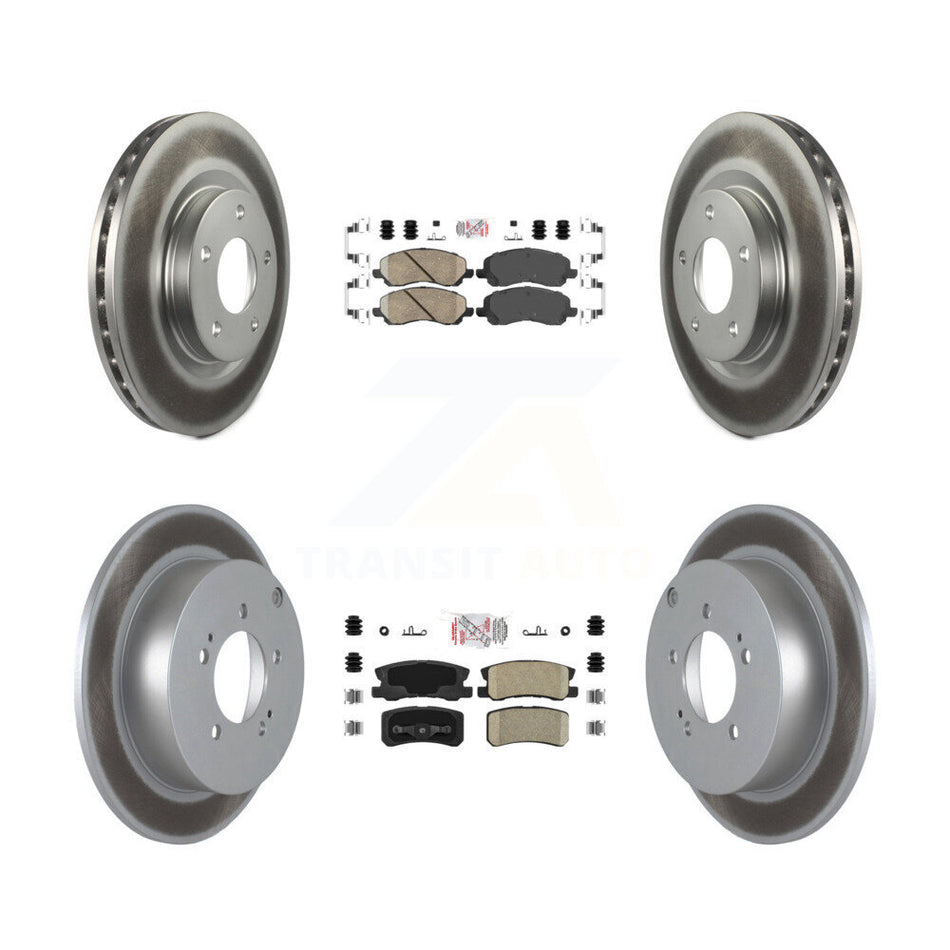 Front Rear Ceramic Pads And Coated Disc Brake Rotors Kit For Mitsubishi Outlander KGA-103133