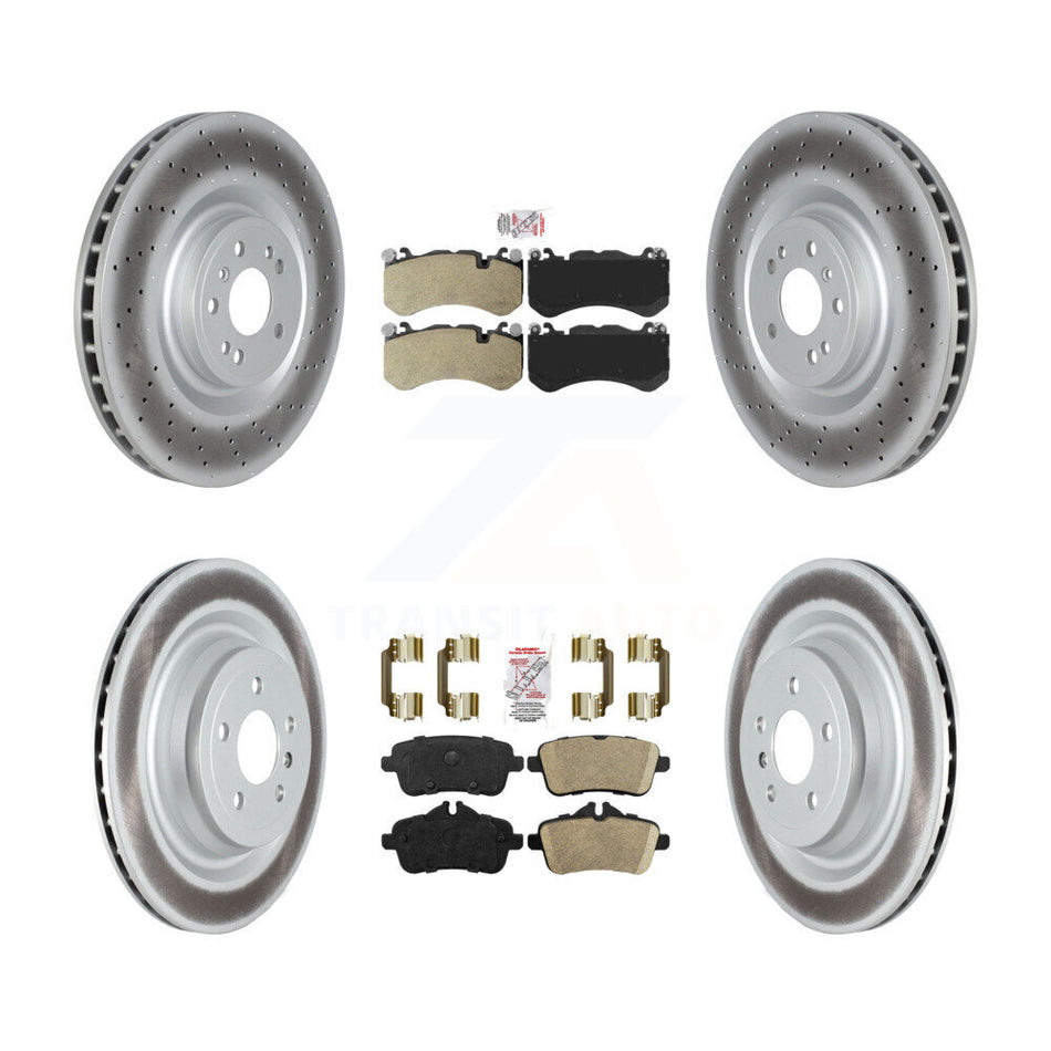 Front Semi-Metallic Rear Ceramic Pad Coat Disc Brake Rotor Kit For Mercedes-Benz ML63 AMG KGA-103140