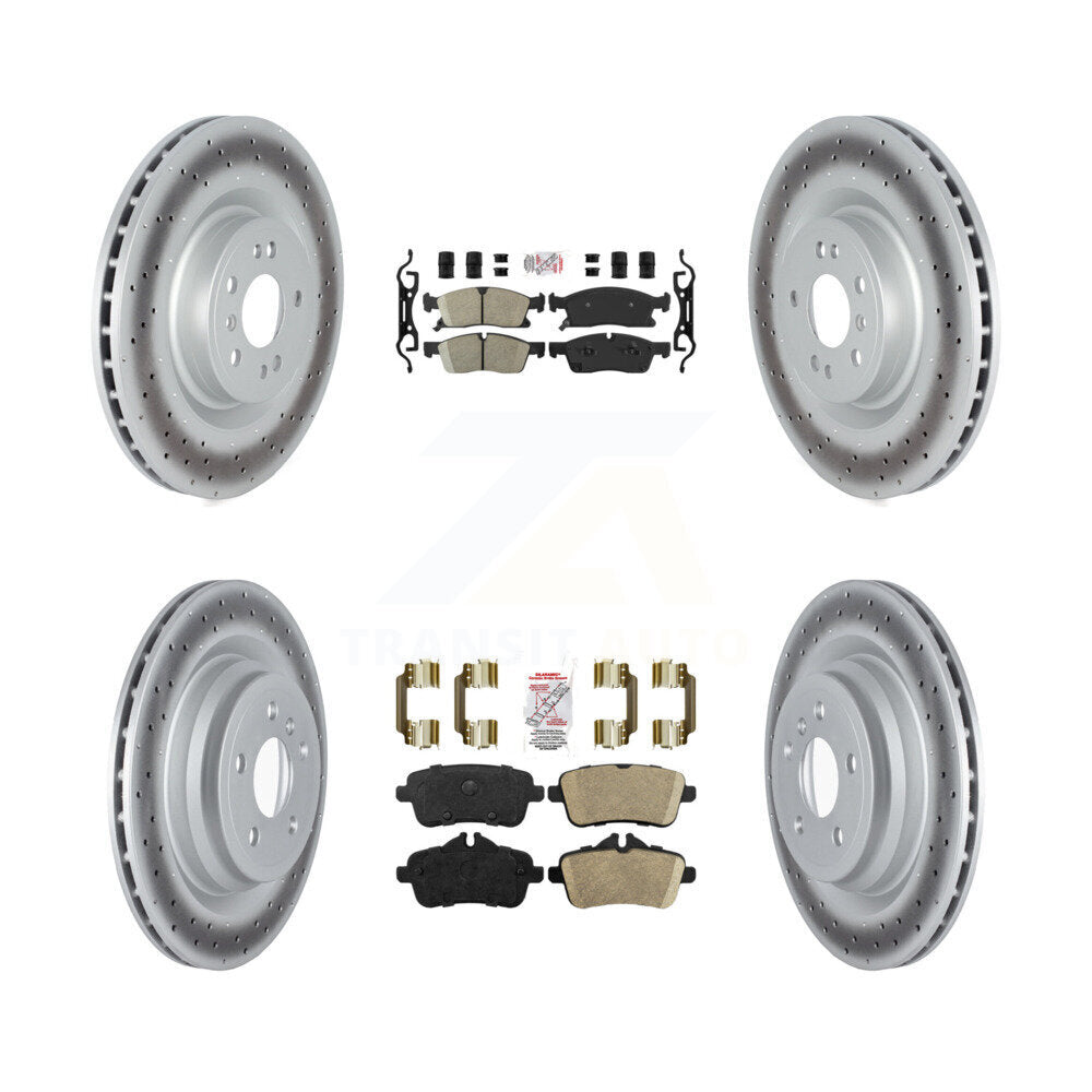 Front Rear Ceramic Pad & Coated Brake Rotor Kit For Mercedes-Benz GLE400 With AMG Package KGA-103152
