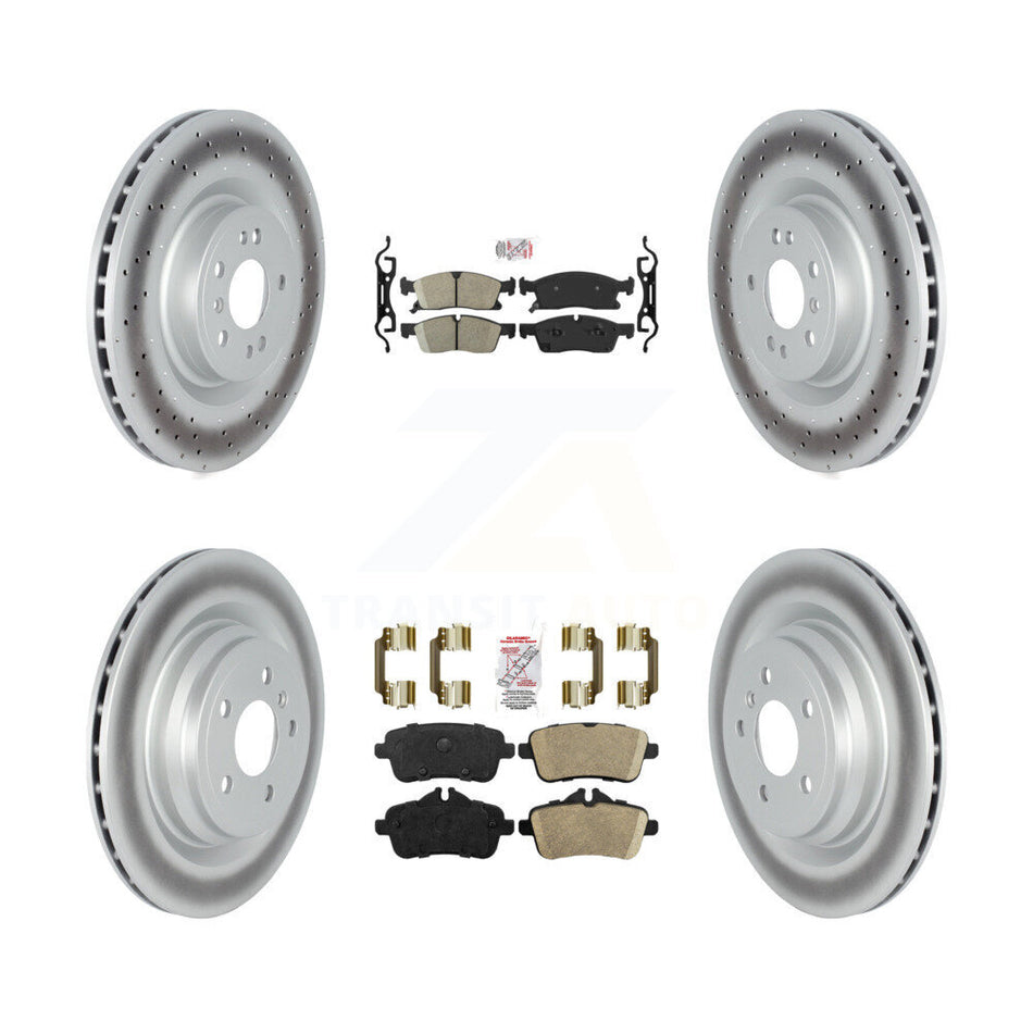 Front Rear Ceramic Pad & Coated Brake Rotor Kit For Mercedes-Benz GLE400 With AMG Package KGA-103155