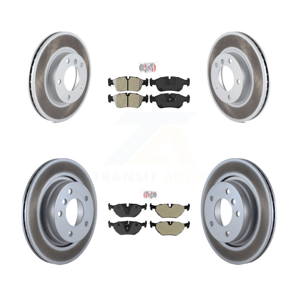 Front Rear Semi-Metallic Pads And Coated Disc Brake Rotors Kit For BMW 328i 328is KGA-103157