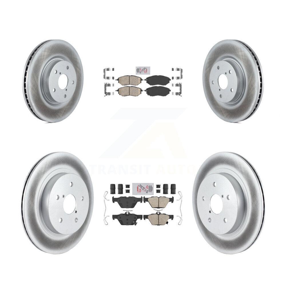 Front Rear Ceramic Pads And Coated Disc Brake Rotors Kit For Subaru Outback WRX Legacy KGA-103159