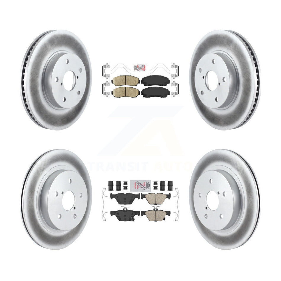 Front Rear Ceramic Pads And Coated Disc Brake Rotors Kit For 2016-2019 Subaru Legacy 2.5L KGA-103162