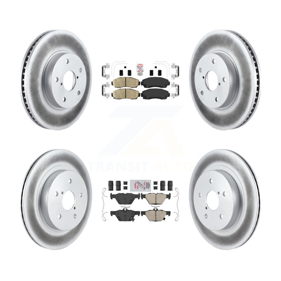 Front Rear Ceramic Pads And Coated Disc Brake Rotors Kit For 2016-2019 Subaru Legacy 2.5L KGA-103163
