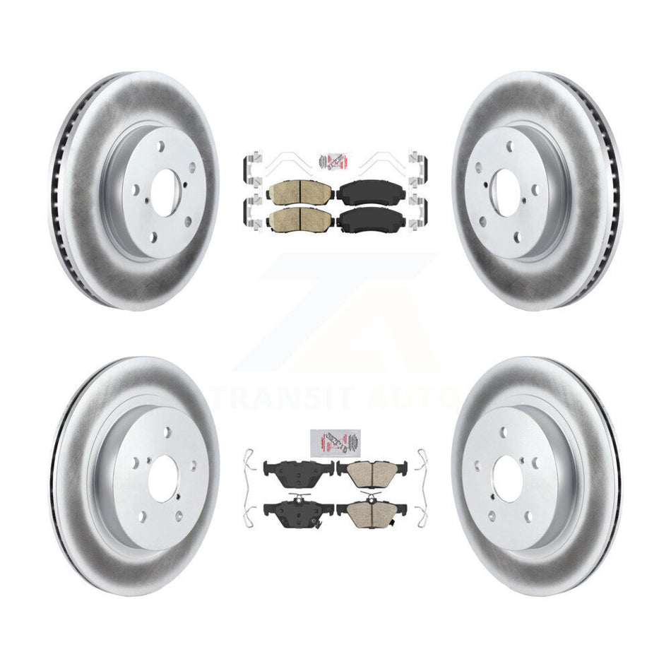 Front Rear Ceramic Pads And Coated Disc Brake Rotors Kit For 2016-2019 Subaru Legacy 2.5L KGA-103164