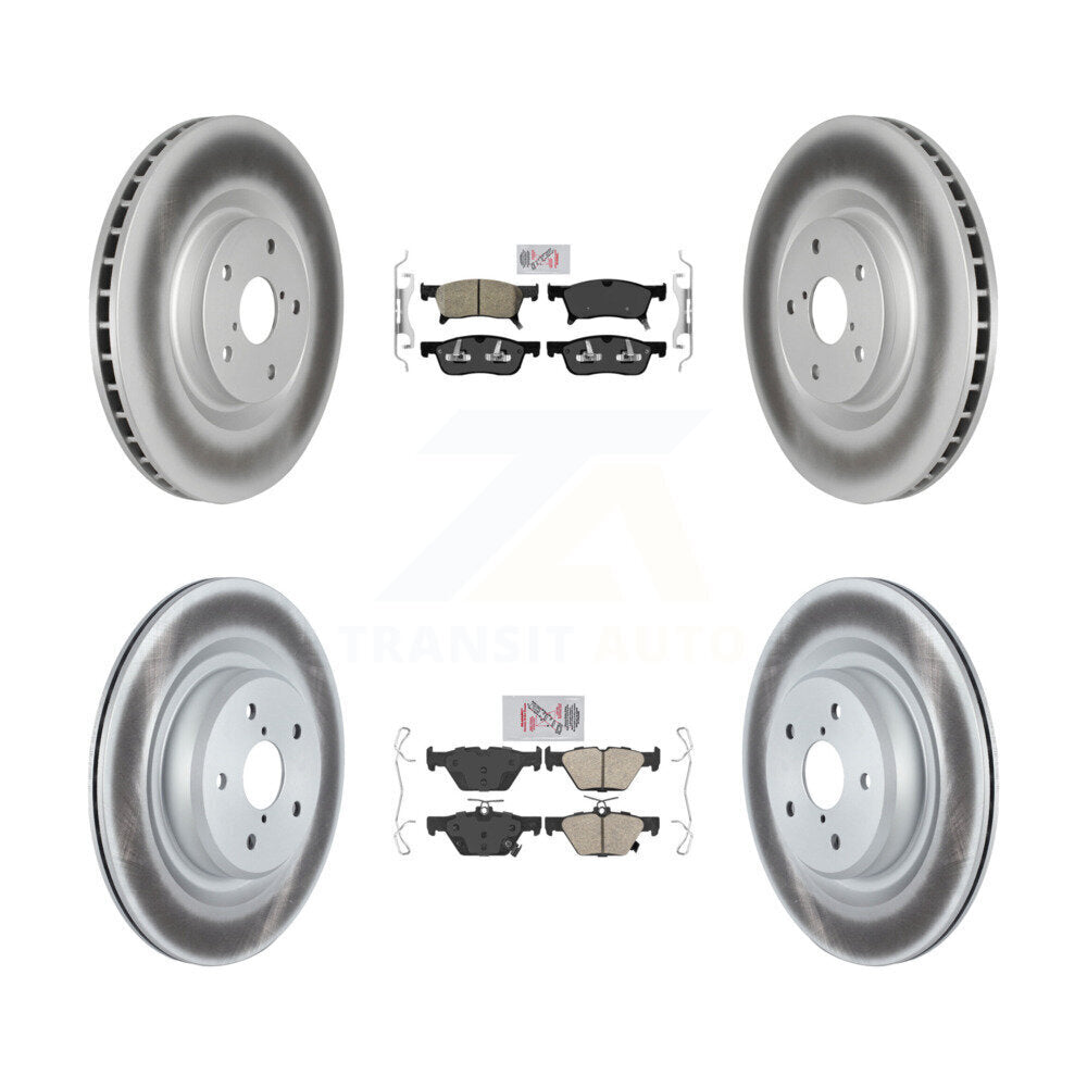 Front Rear Ceramic Pads And Coated Disc Brake Rotors Kit For 2019-2024 Subaru Ascent KGA-103167