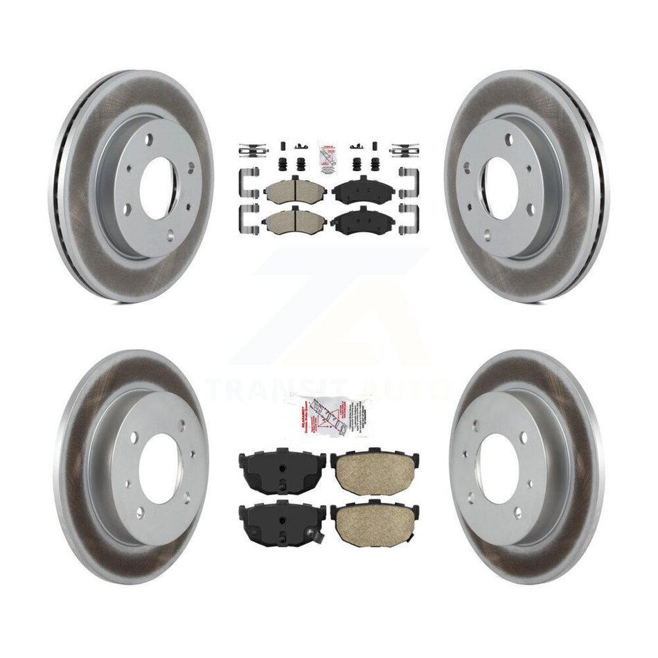 Front Semi-Metallic Rear Ceramic Pad And Coated Disc Brake Rotors Kit For Hyundai Elantra KGA-103183