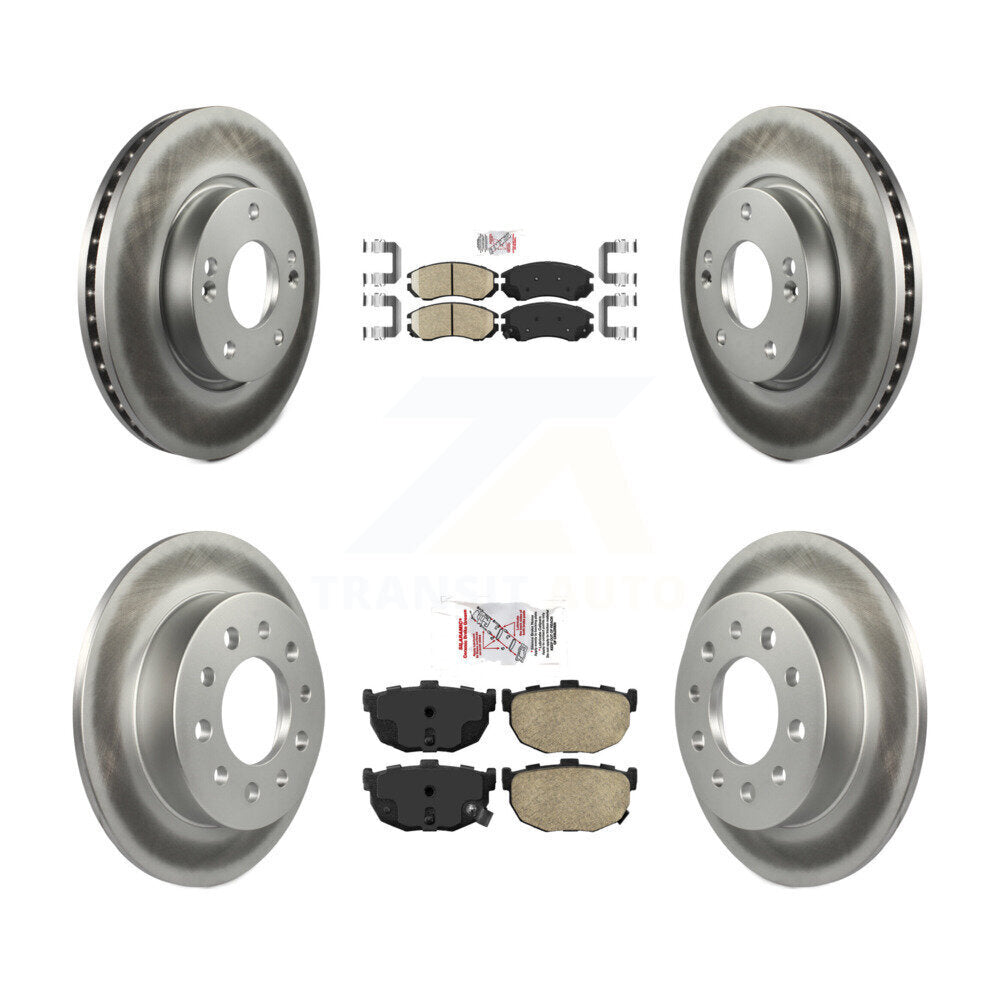 Front Rear Ceramic Pads And Coated Disc Brake Rotors Kit For Hyundai Tiburon KGA-103184