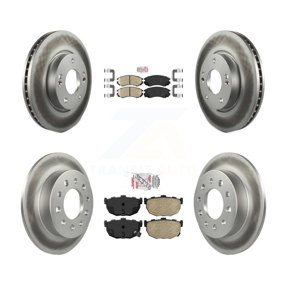 Front Rear Ceramic Pads And Coated Disc Brake Rotors Kit For Hyundai Tiburon KGA-103184