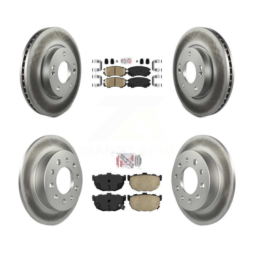 Front Rear Ceramic Pads And Coated Disc Brake Rotors Kit For Hyundai Tiburon KGA-103185