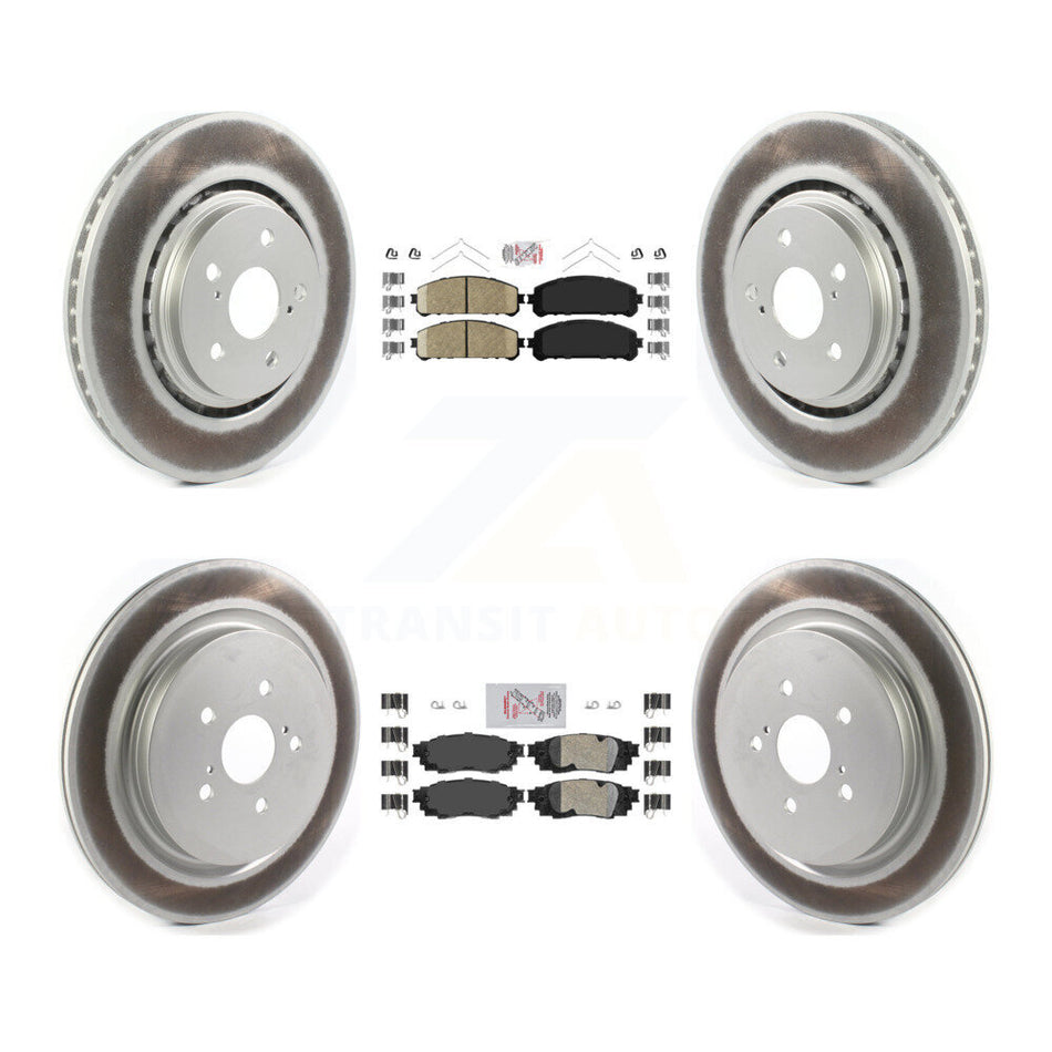 Front Rear Ceramic Pad Coated Disc Brake Rotors Kit For Lexus RX350 RX450h RX350L RX450hL KGA-103189
