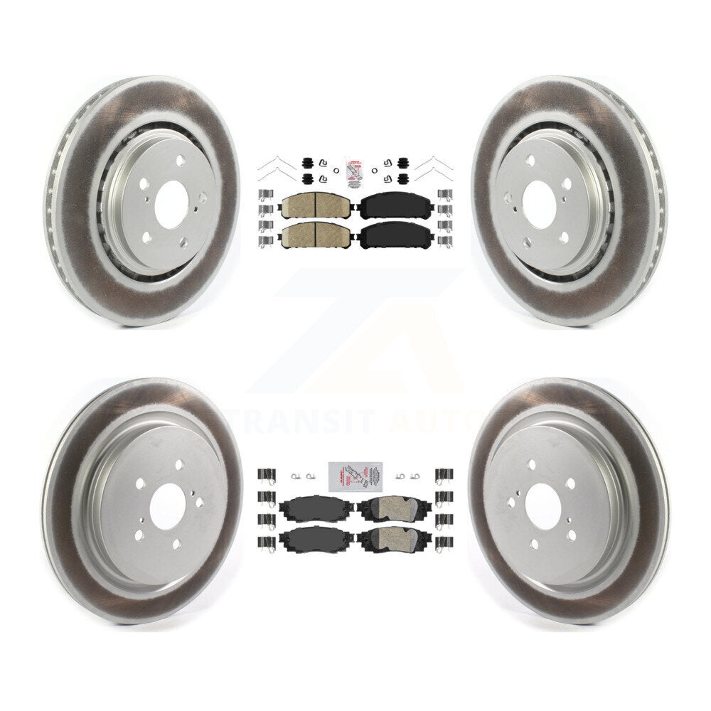 Front Rear Ceramic Pad Coated Disc Brake Rotors Kit For Lexus RX350 RX450h RX350L RX450hL KGA-103190