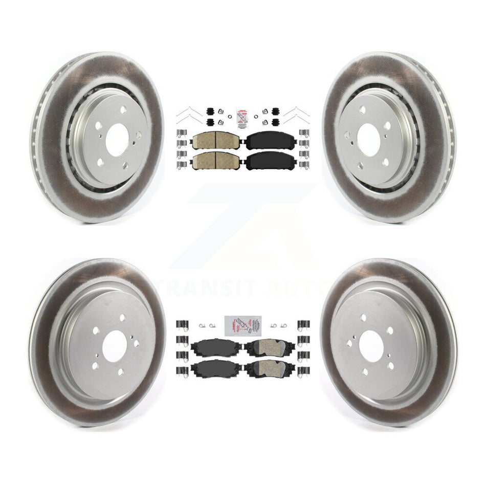 Front Rear Ceramic Pad Coated Disc Brake Rotors Kit For Lexus RX350 RX450h RX350L RX450hL KGA-103190