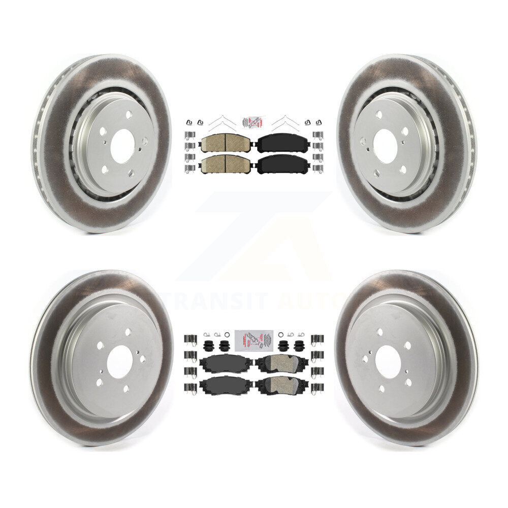 Front Rear Ceramic Pad Coated Disc Brake Rotors Kit For Lexus RX350 RX450h RX350L RX450hL KGA-103191