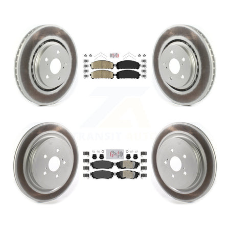 Front Rear Ceramic Pad Coated Disc Brake Rotors Kit For Lexus RX350 RX450h RX350L RX450hL KGA-103191
