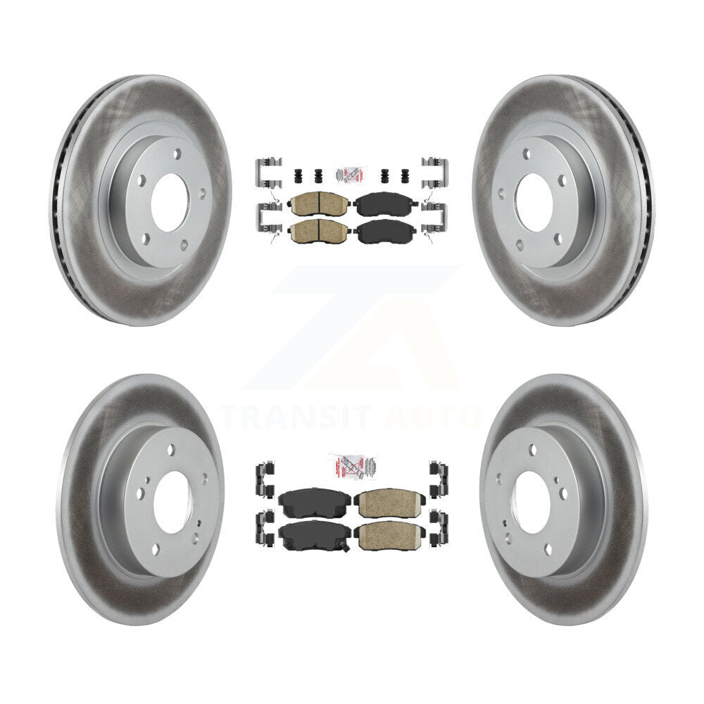 Front Rear Ceramic Pads And Coated Disc Brake Rotors Kit For 2002-2003 Nissan Maxima KGA-103199