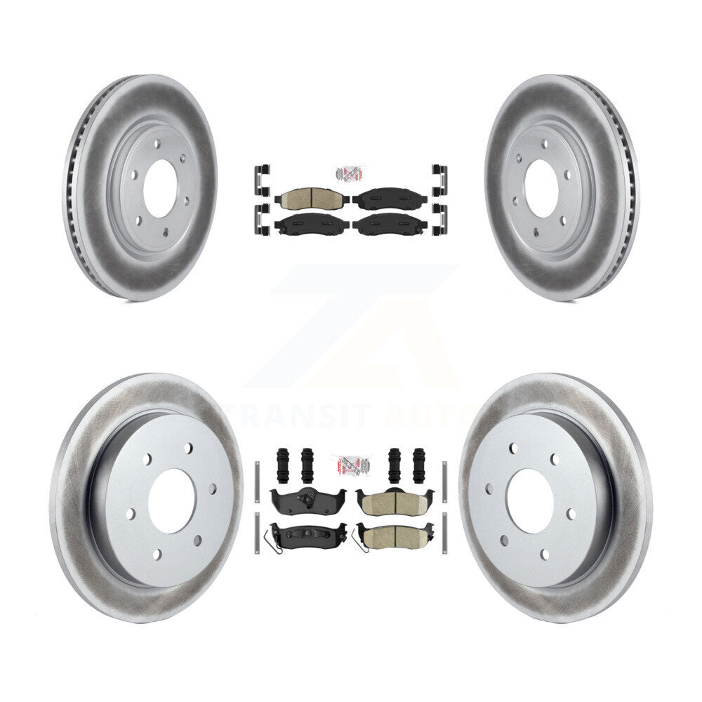 Front Rear Ceramic Pads And Coated Disc Brake Rotors Kit For 2007 Nissan TITAN From 04 07 KGA-103201