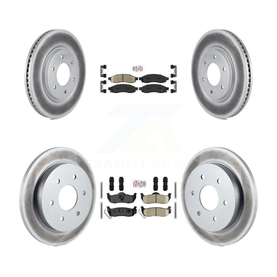 Front Rear Ceramic Pads And Coated Disc Brake Rotors Kit For 2007 Nissan TITAN From 04 07 KGA-103201
