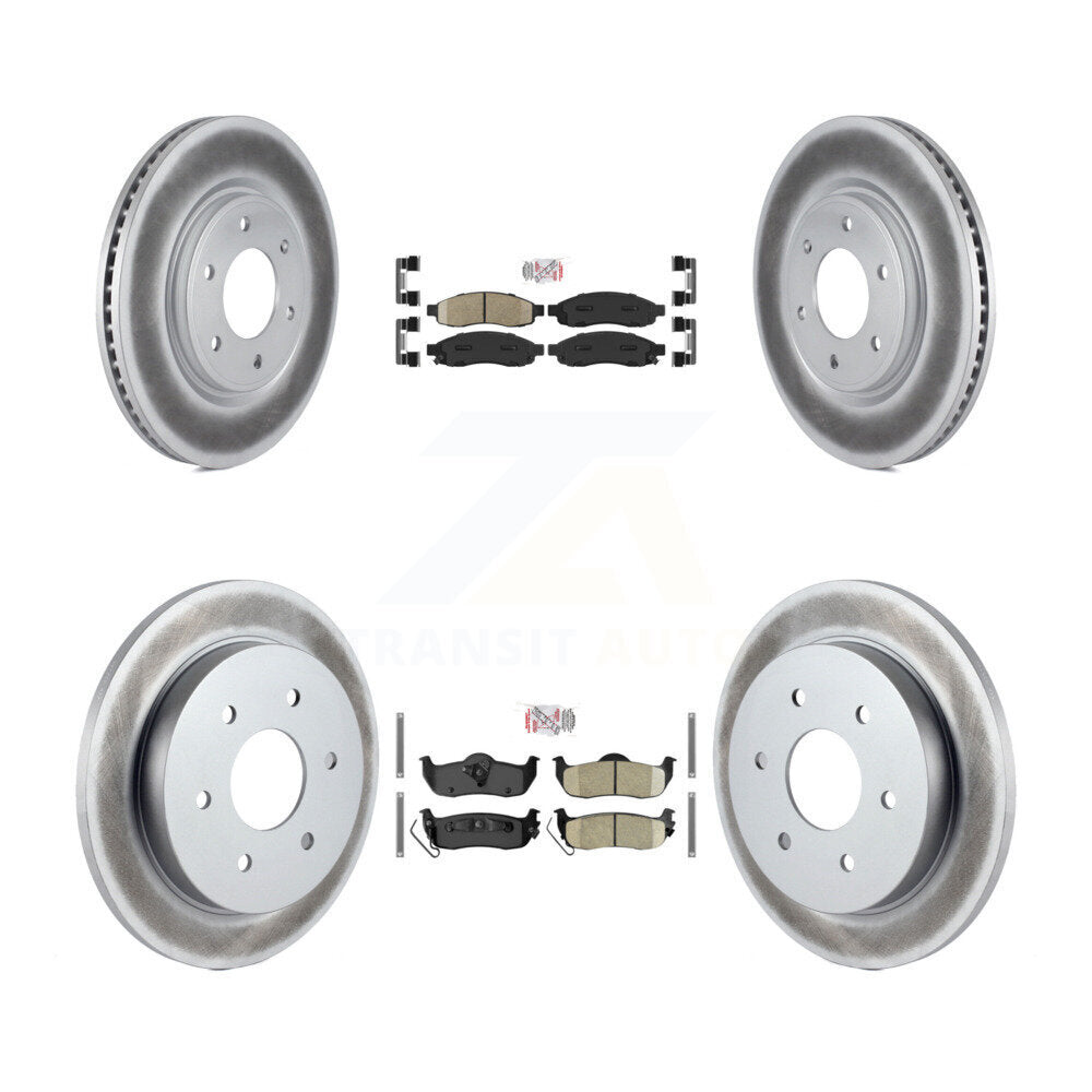 Front Rear Ceramic Pads And Coated Disc Brake Rotors Kit For 2007 Nissan TITAN From 04 07 KGA-103202