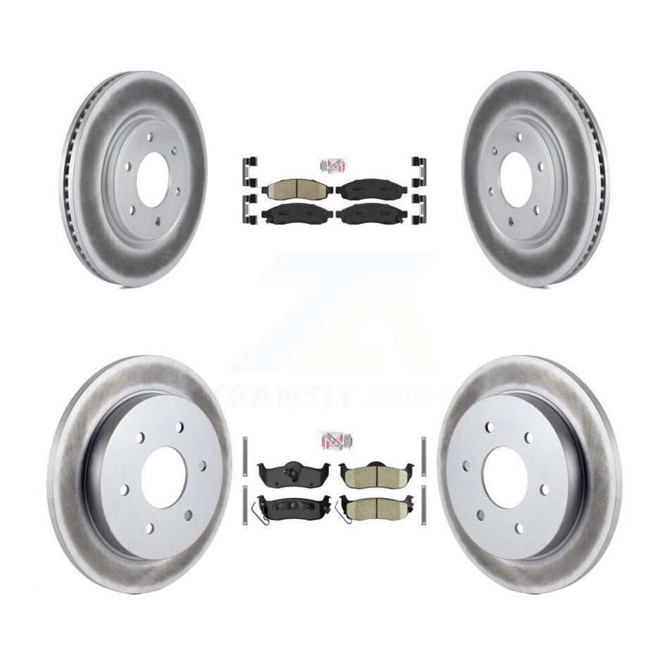 Front Rear Ceramic Pads And Coated Disc Brake Rotors Kit For 2007 Nissan TITAN From 04 07 KGA-103202