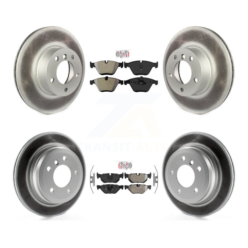 Front Rear Semi-Metallic Pad And Coated Disc Brake Rotor Kit For BMW 328i xDrive X1 328xi KGA-103206