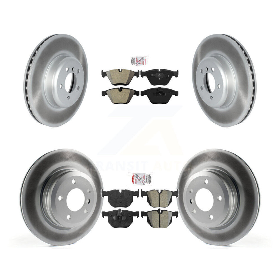 Front Rear Semi-Metallic Pad & Coated Brake Rotor Kit For 2012 BMW 335i Convertible/Coupe KGA-103207