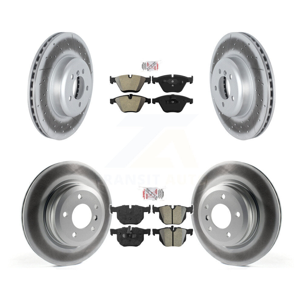 Front Rear Semi-Metallic Pad & Coated Brake Rotor Kit For 2012 BMW 335i Convertible/Coupe KGA-103208