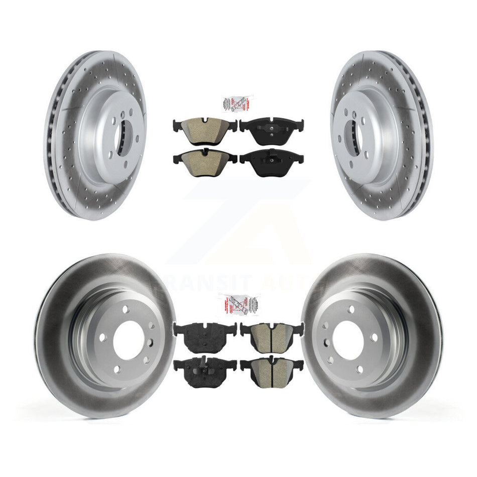Front Rear Semi-Metallic Pad & Coated Brake Rotor Kit For 2012 BMW 335i Convertible/Coupe KGA-103208