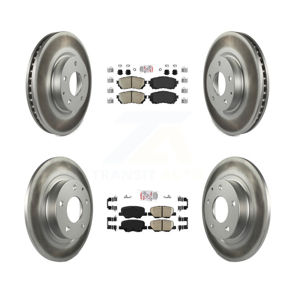 Front Rear Ceramic Pads And Coated Disc Brake Rotors Kit For Mazda 6 KGA-103213