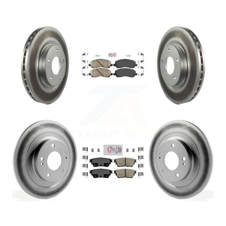 Front Rear Ceramic Pads And Coated Disc Brake Rotors Kit For Mitsubishi Outlander KGA-103214