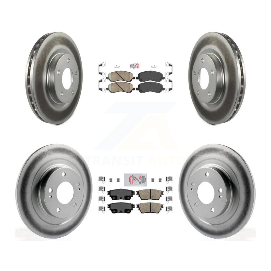 Front Rear Ceramic Pads And Coated Disc Brake Rotors Kit For Mitsubishi Outlander KGA-103214