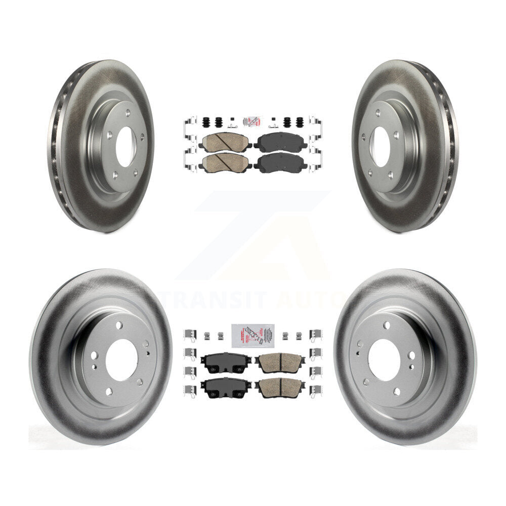 Front Rear Ceramic Pads And Coated Disc Brake Rotors Kit For Mitsubishi Outlander KGA-103215
