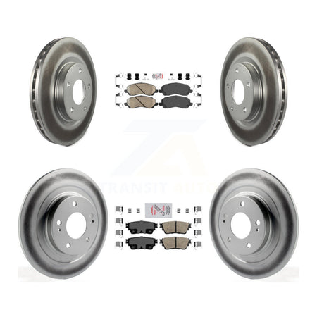 Front Rear Ceramic Pads And Coated Disc Brake Rotors Kit For Mitsubishi Outlander KGA-103215