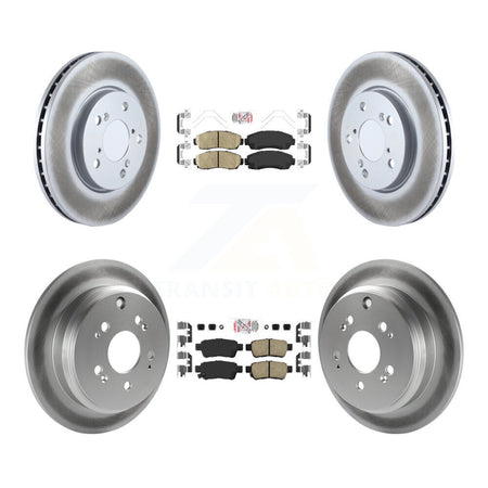 Front Rear Ceramic Pads And Coated Disc Brake Rotors Kit For 2005-2010 Honda Odyssey KGA-103220