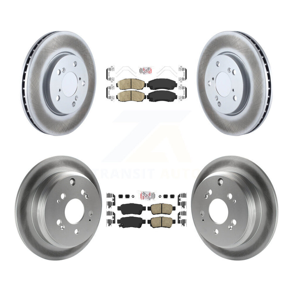 Front Rear Ceramic Pads And Coated Disc Brake Rotors Kit For 2005-2010 Honda Odyssey KGA-103220