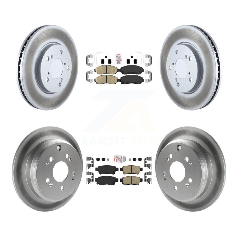 Front Rear Ceramic Pads And Coated Disc Brake Rotors Kit For 2005-2010 Honda Odyssey KGA-103221