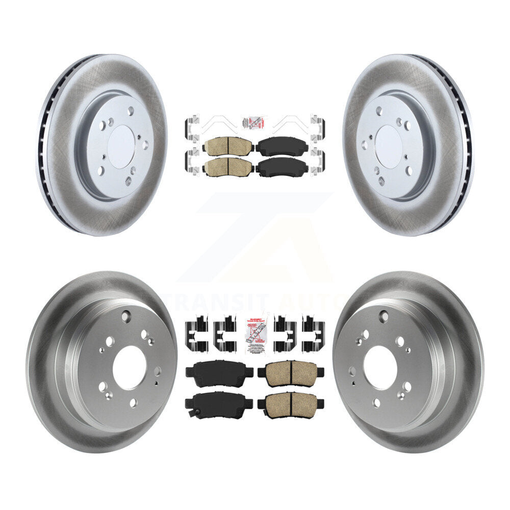 Front Rear Ceramic Pads And Coated Disc Brake Rotors Kit For 2005-2010 Honda Odyssey KGA-103222