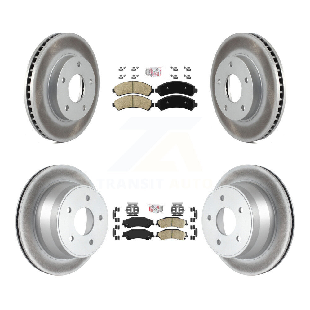 Front Rear Ceramic Pad & Coated Brake Rotor Kit For Chevrolet GMC Blazer S10 Jimmy Sonoma KGA-103224