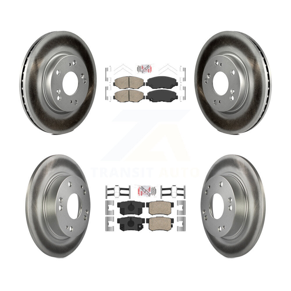 Front Rear Ceramic Pads And Coated Disc Brake Rotors Kit For 2013 Acura ILX 2.0L KGA-103227