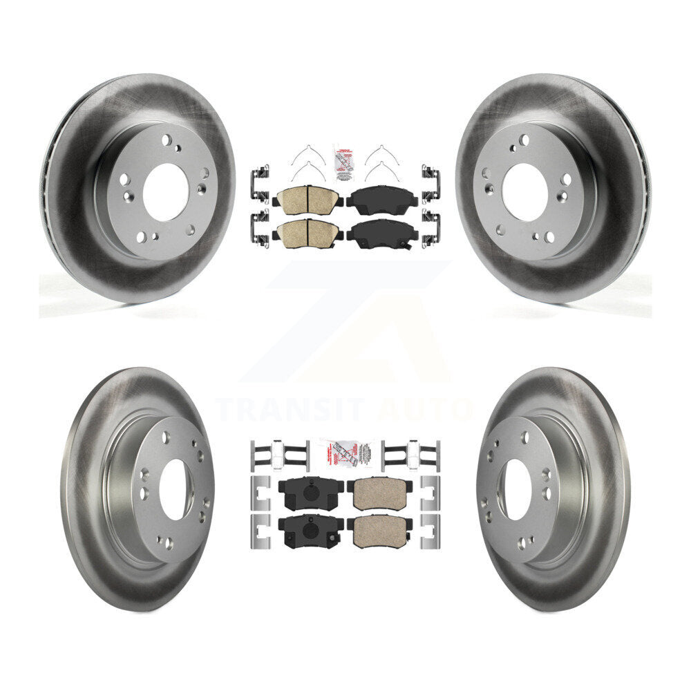 Front Rear Ceramic Pads And Coated Disc Brake Rotors Kit For 2013-2015 Acura ILX 1.5L KGA-103228
