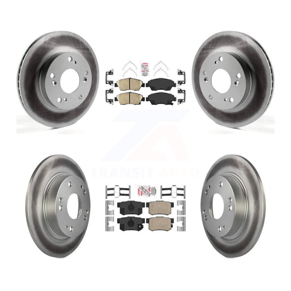 Front Rear Ceramic Pads And Coated Disc Brake Rotors Kit For 2013-2015 Acura ILX 1.5L KGA-103228