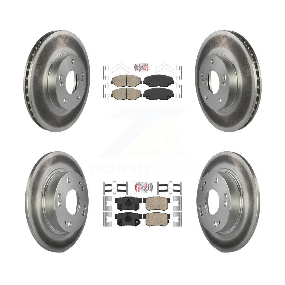 Front Rear Ceramic Pads And Coated Disc Brake Rotors Kit For 2014-2015 Acura ILX 2.0L KGA-103229