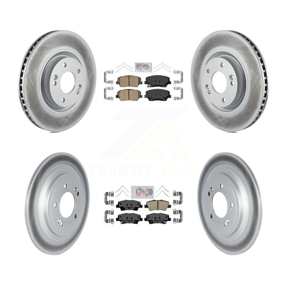 Front Rear Ceramic Pads And Coated Disc Brake Rotors Kit For 2019-2020 Hyundai Nexo KGA-103238